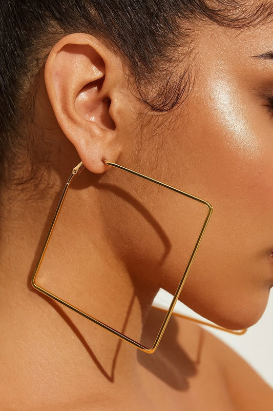 Aurora Bold Square Hoops Earrings