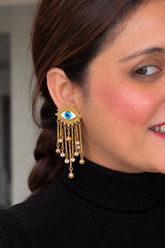 Evil Eye Tassle Earrings