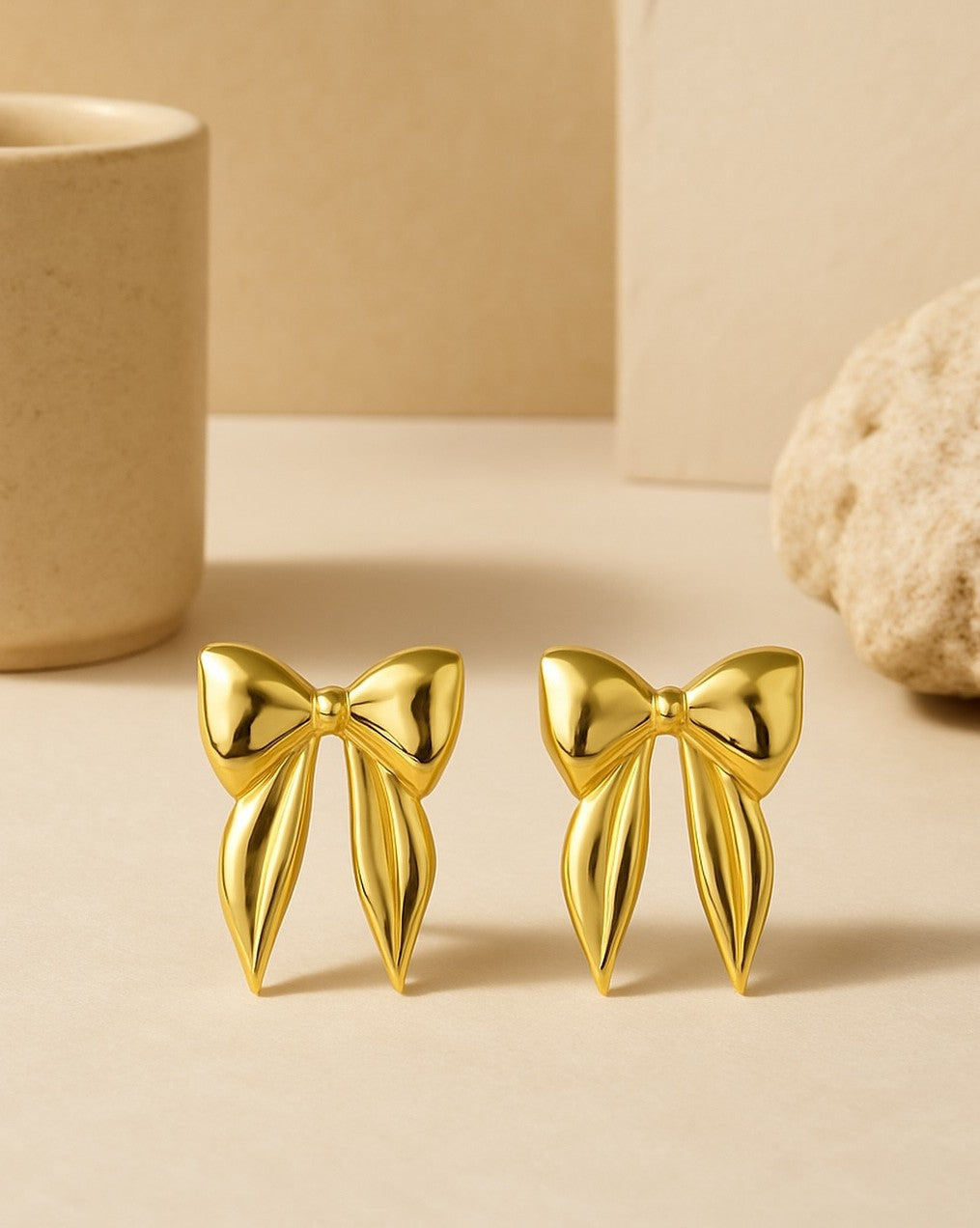 Gold Bow Earrings