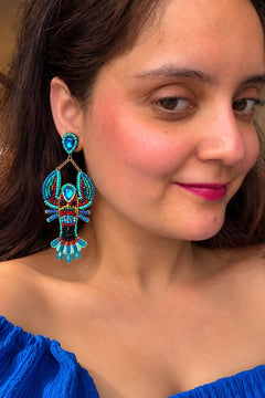 Blue Lobster Earrings