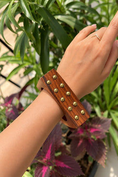 Studded Wooden Bangle