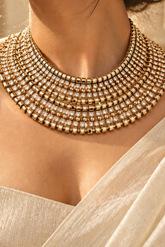 Golden Goddess Rhinestone Collar Necklace