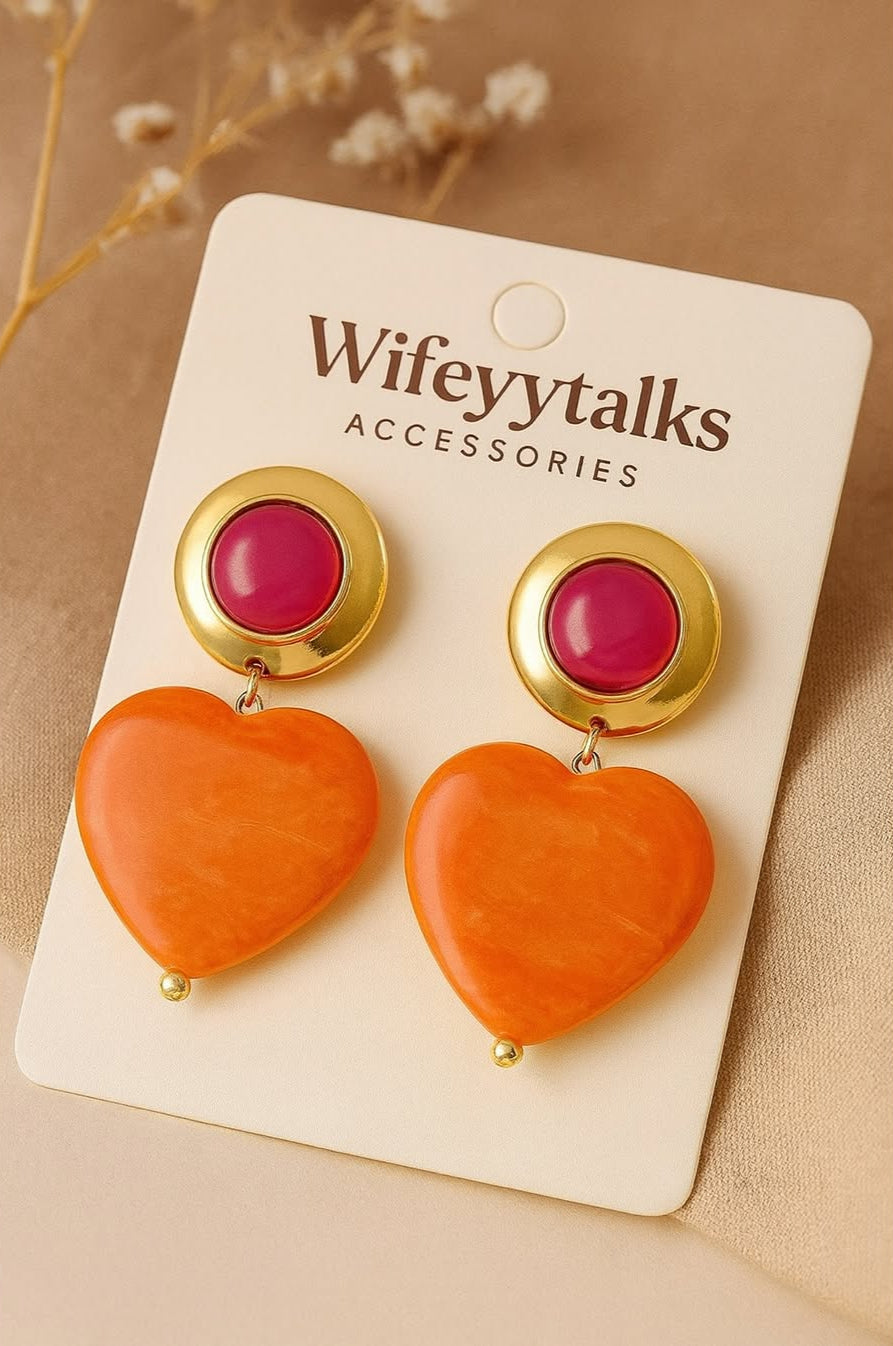 Poppy Heart Drop Earrings