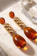 Amber Drop Statement Earrings