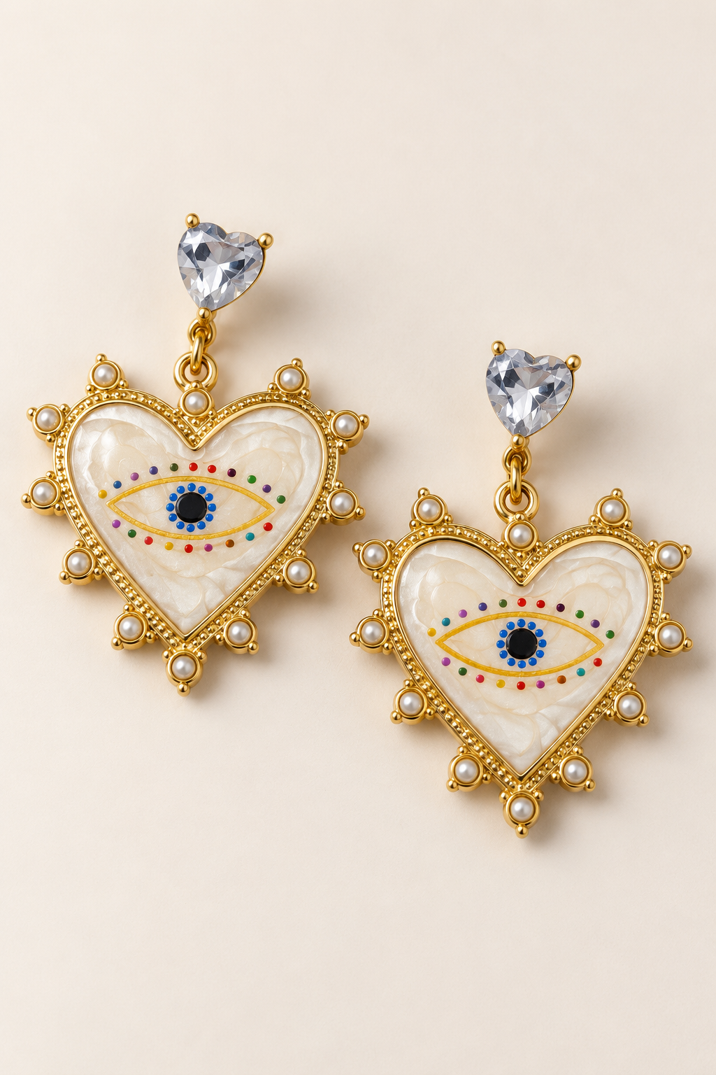 Heart Evil Eye Earrings