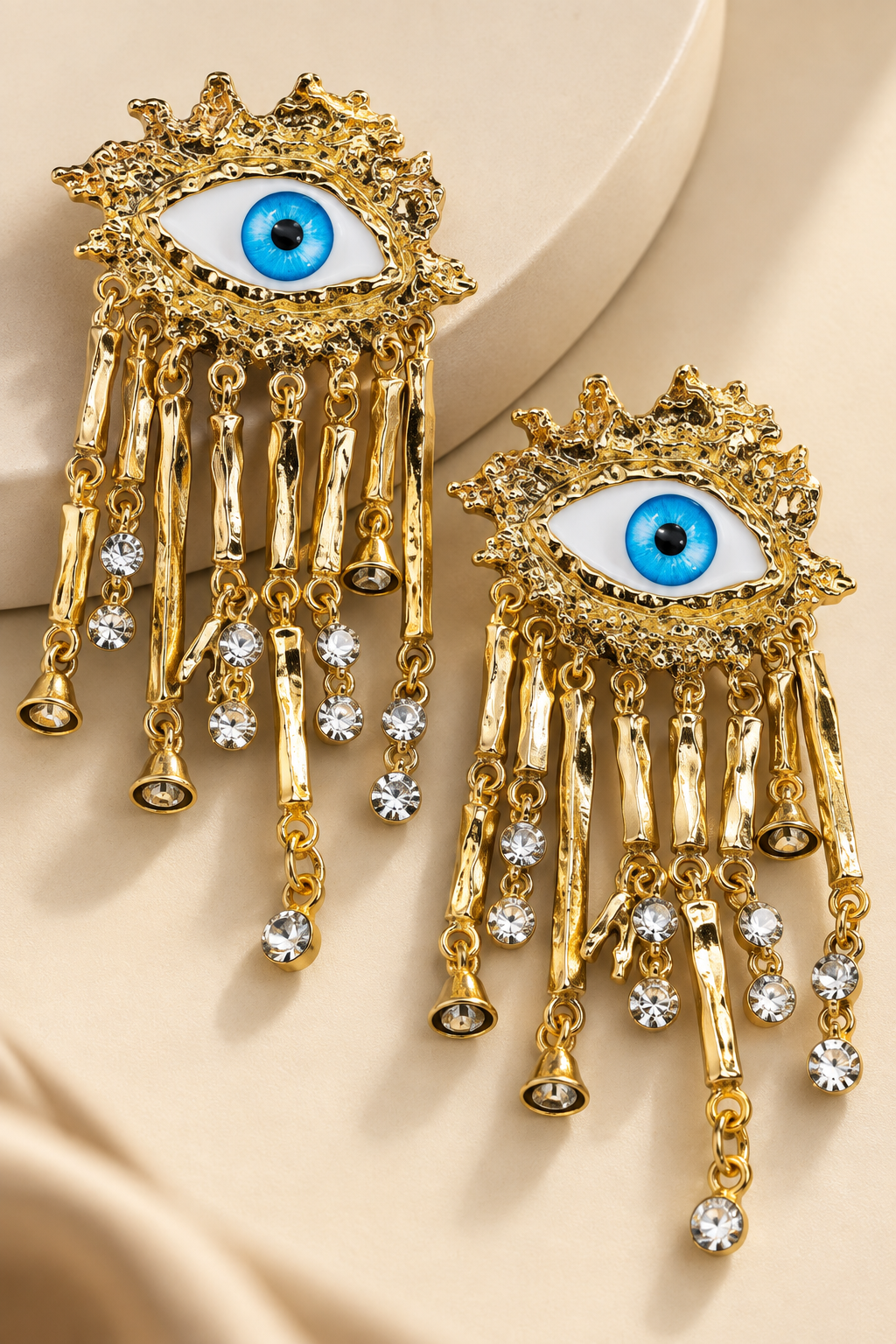 Evil Eye Tassle Earrings