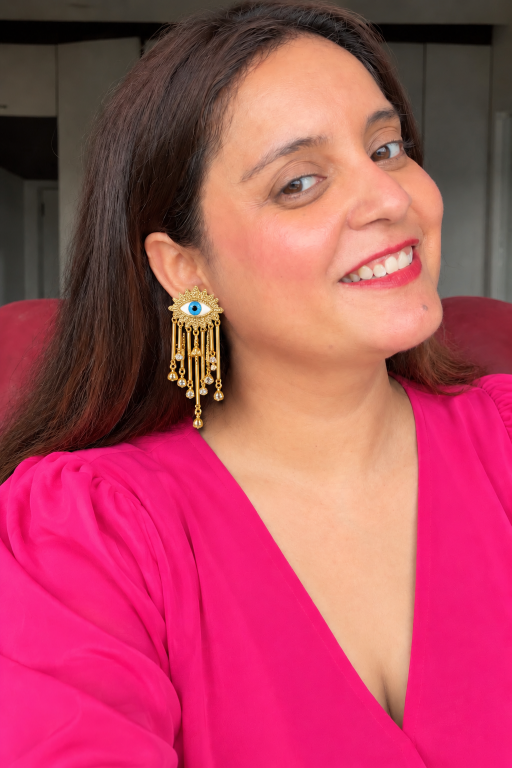 Evil Eye Tassle Earrings
