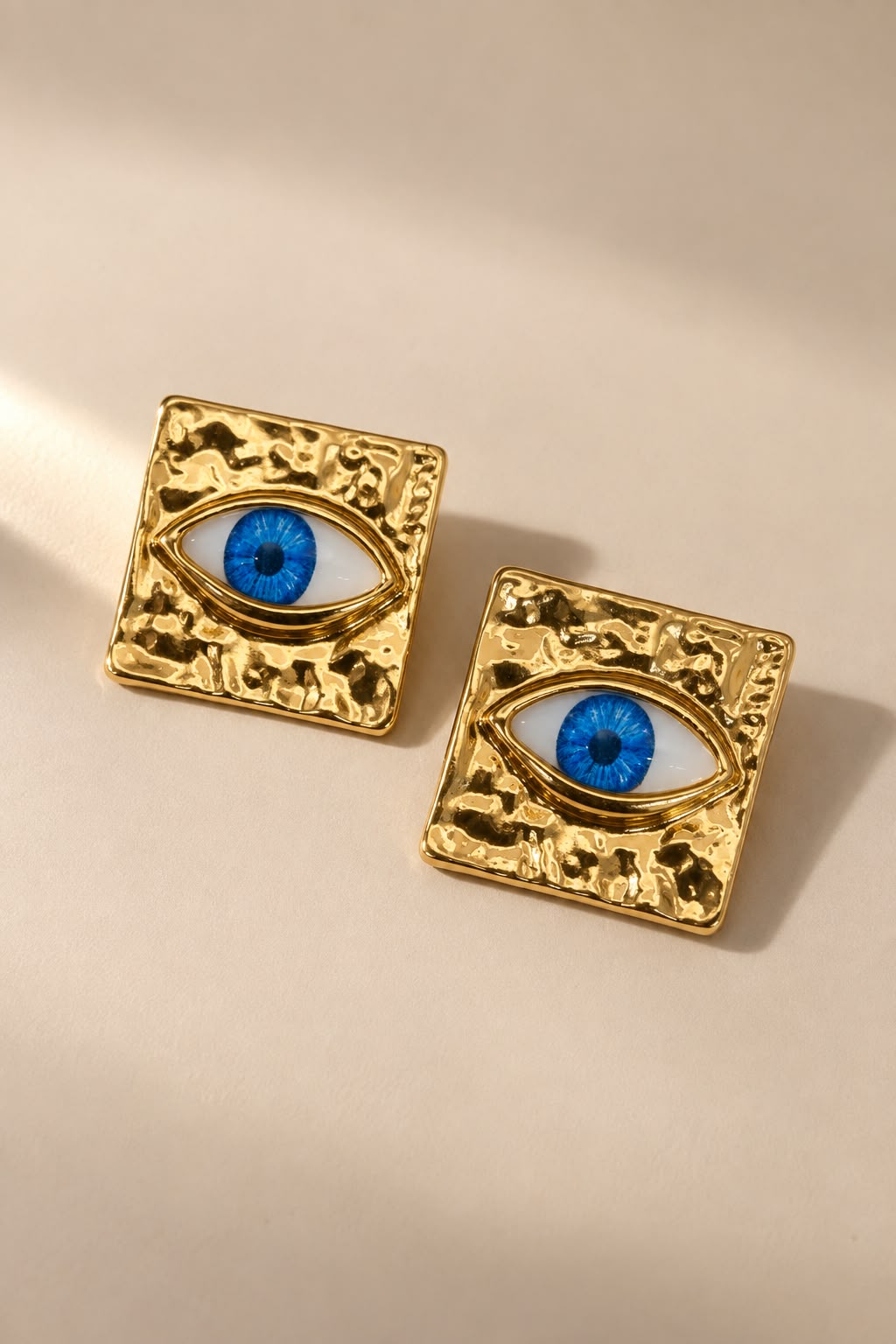 Evil Eye Square Earrings