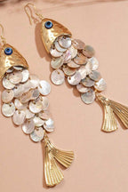 Fish Shell Drop Earrings
