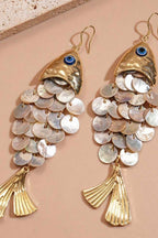 Fish Shell Drop Earrings