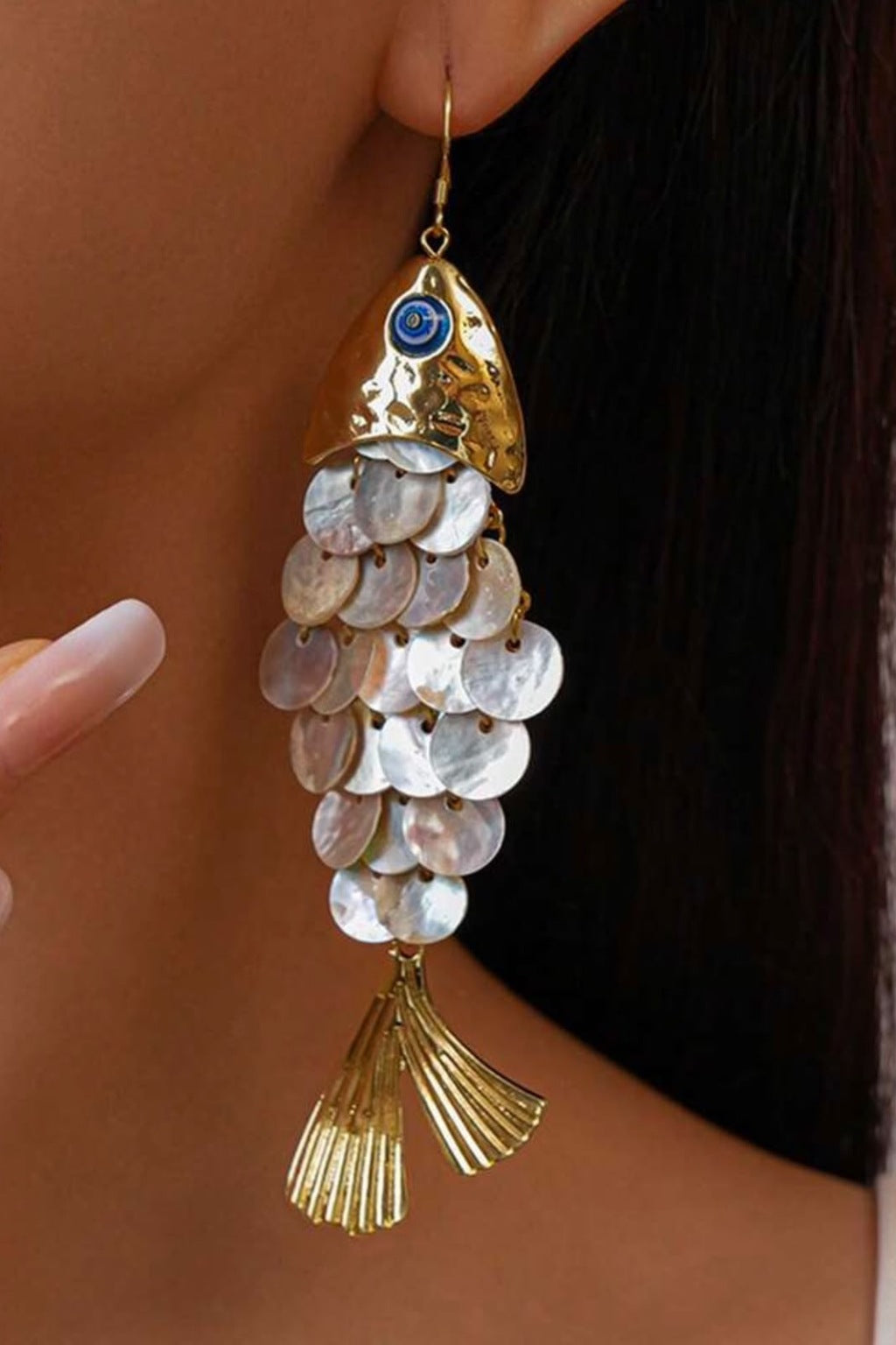 Fish Shell Drop Earrings