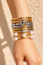 Gold and Silver Resin Bangles- Set of 9