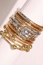 Gold and Silver Resin Bangles- Set of 9
