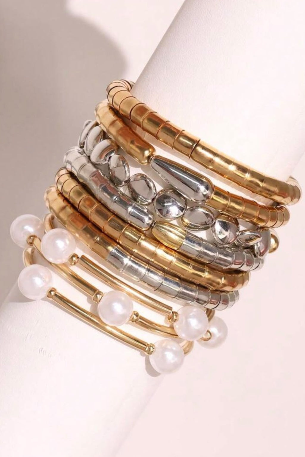 Gold and Silver Resin Bangles- Set of 9