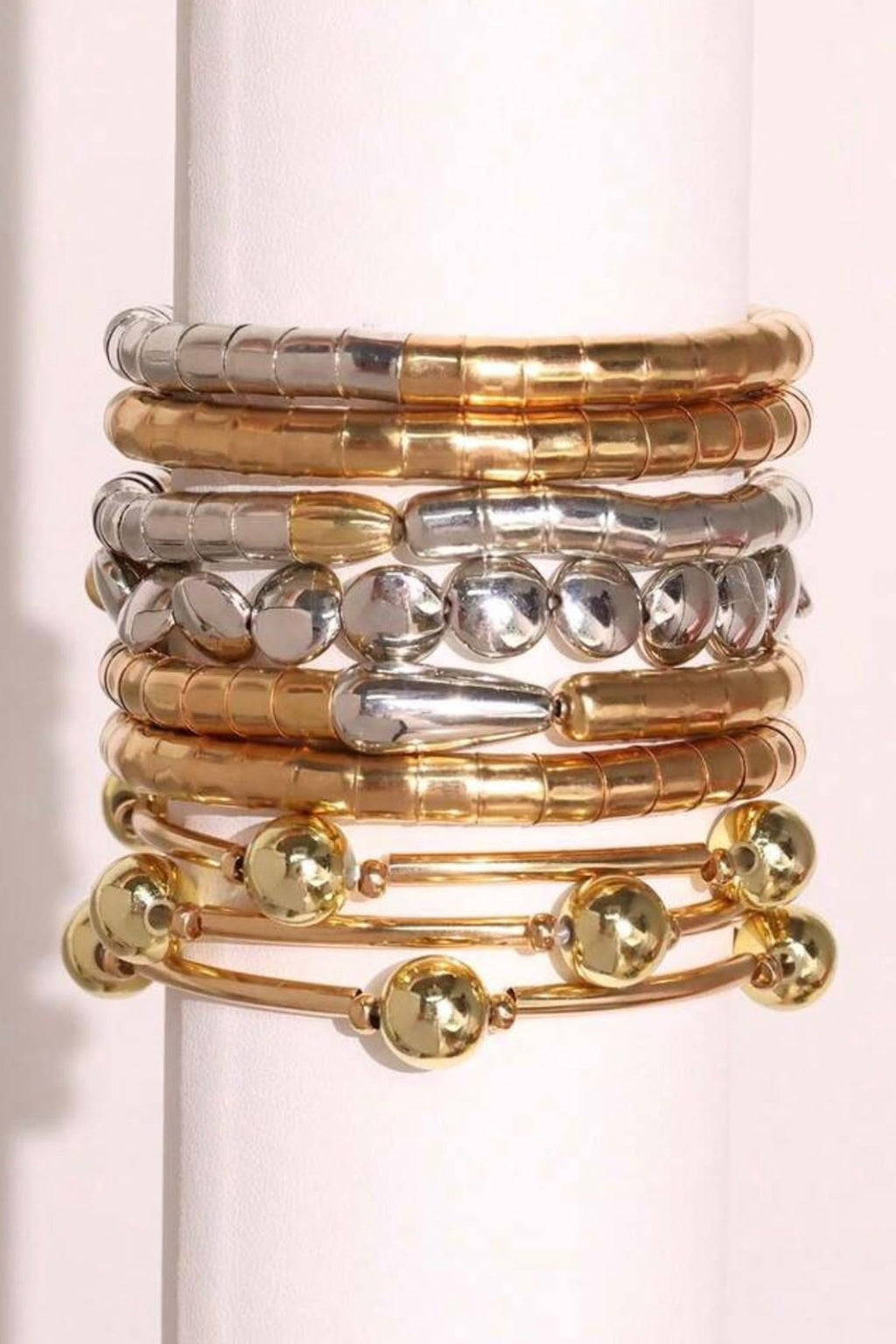 Gold and Silver Resin Bangles- Set of 9
