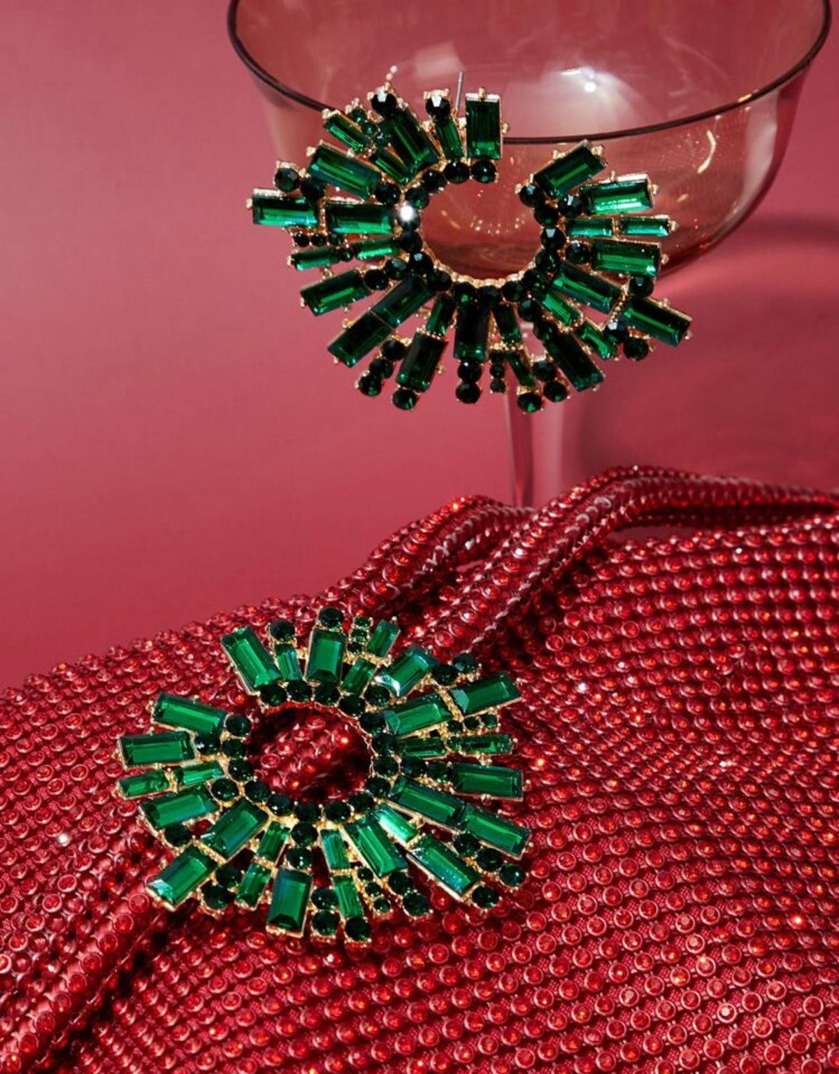 Green Curve Earrings