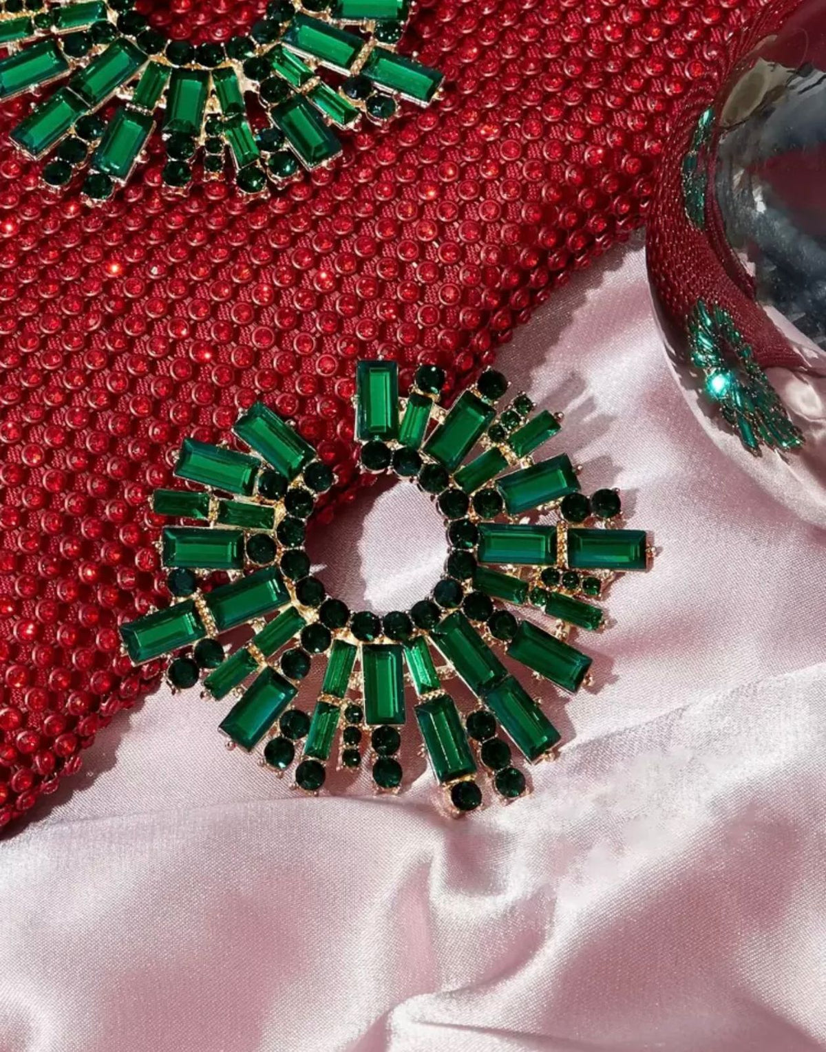 Green Curve Earrings