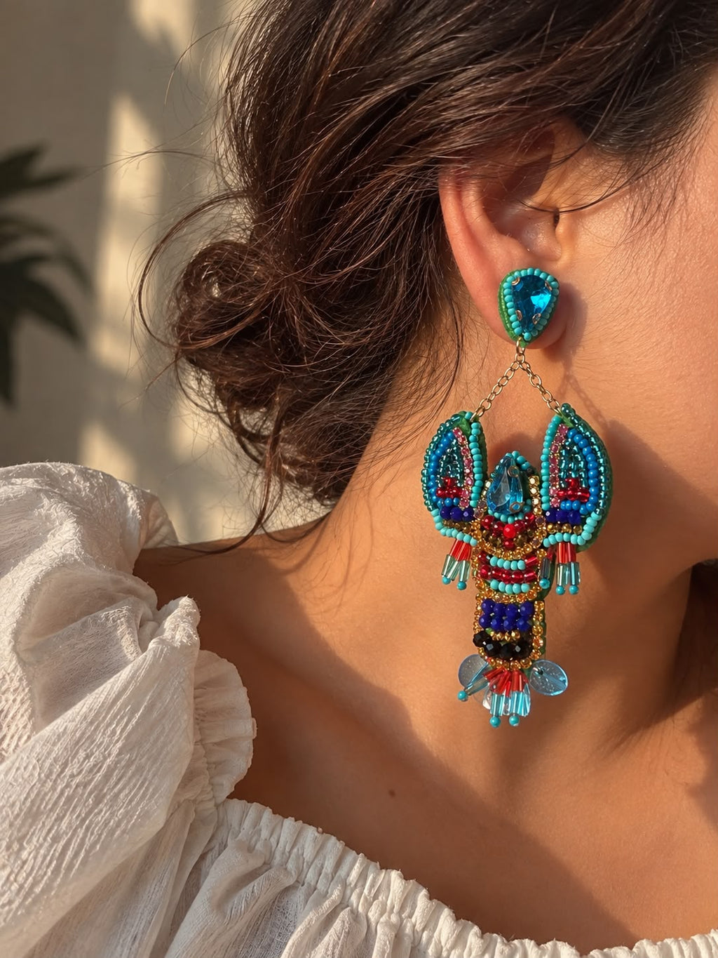 Blue Lobster Earrings