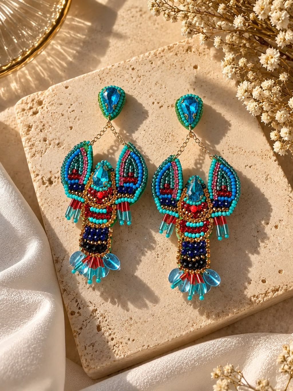 Blue Lobster Earrings