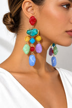 Multi Stone Drop Earrings