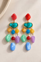 Multi Stone Drop Earrings