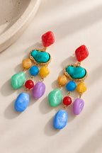 Multi Stone Drop Earrings
