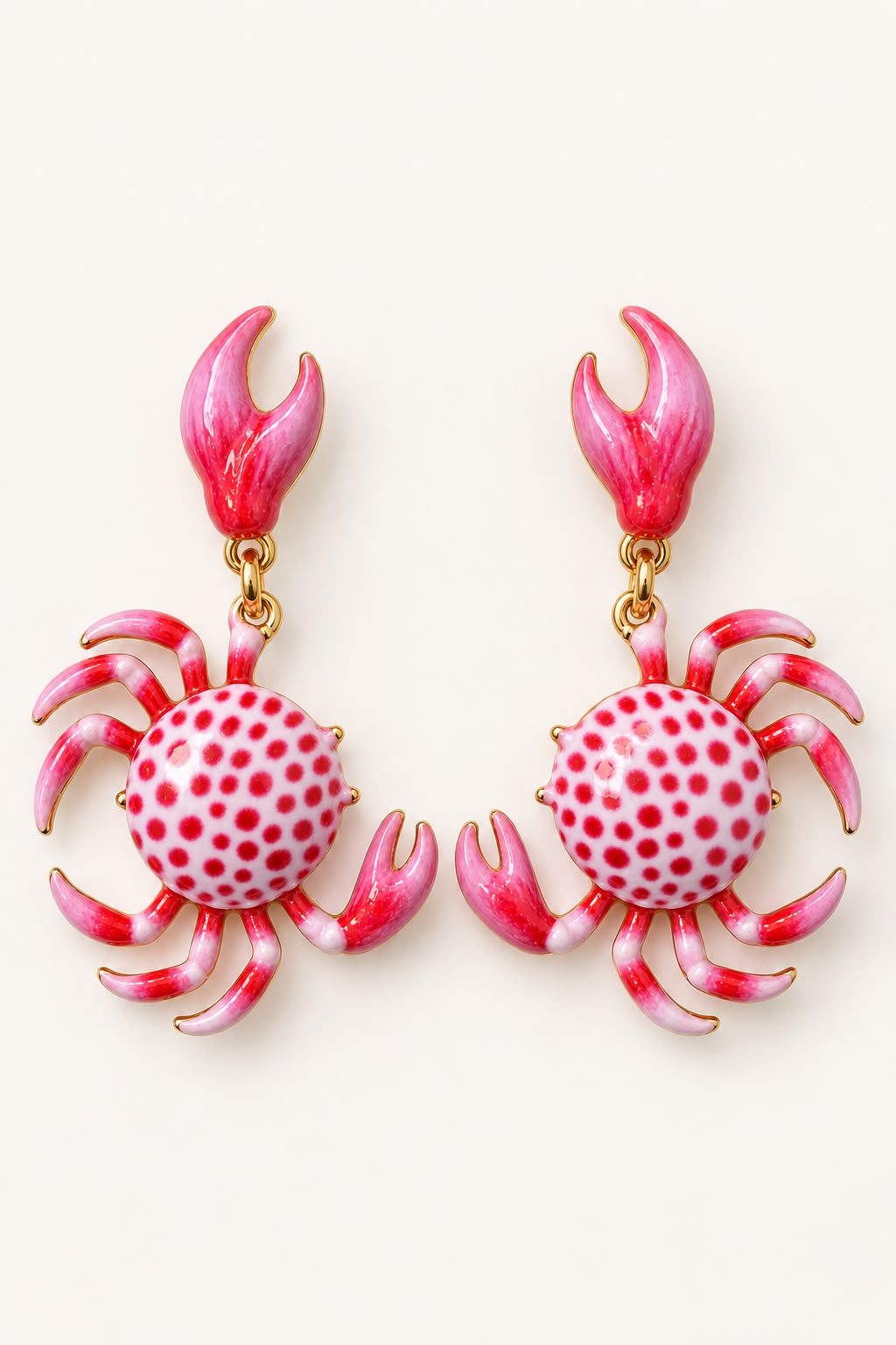 Pink Crab Earrings