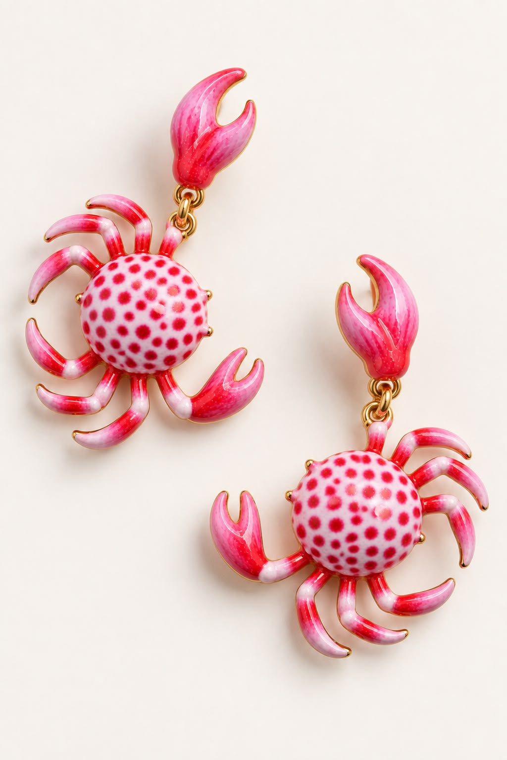 Pink Crab Earrings