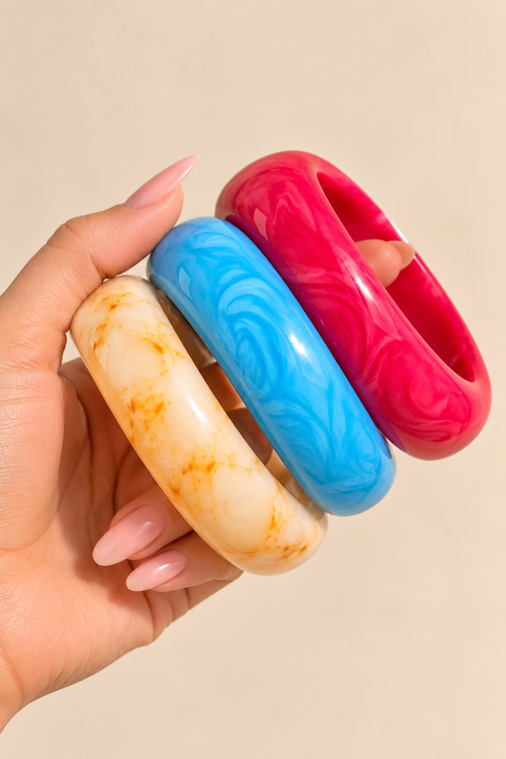 Pop Swirl Resin Bangles – Set of 3