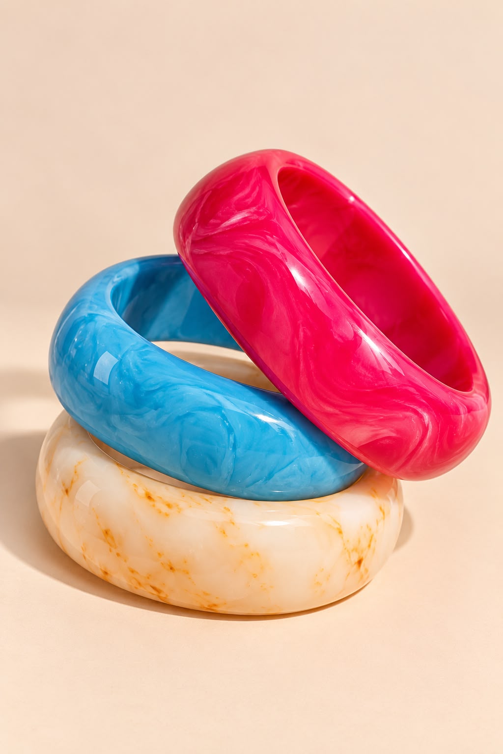 Pop Swirl Resin Bangles – Set of 3