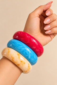 Pop Swirl Resin Bangles – Set of 3