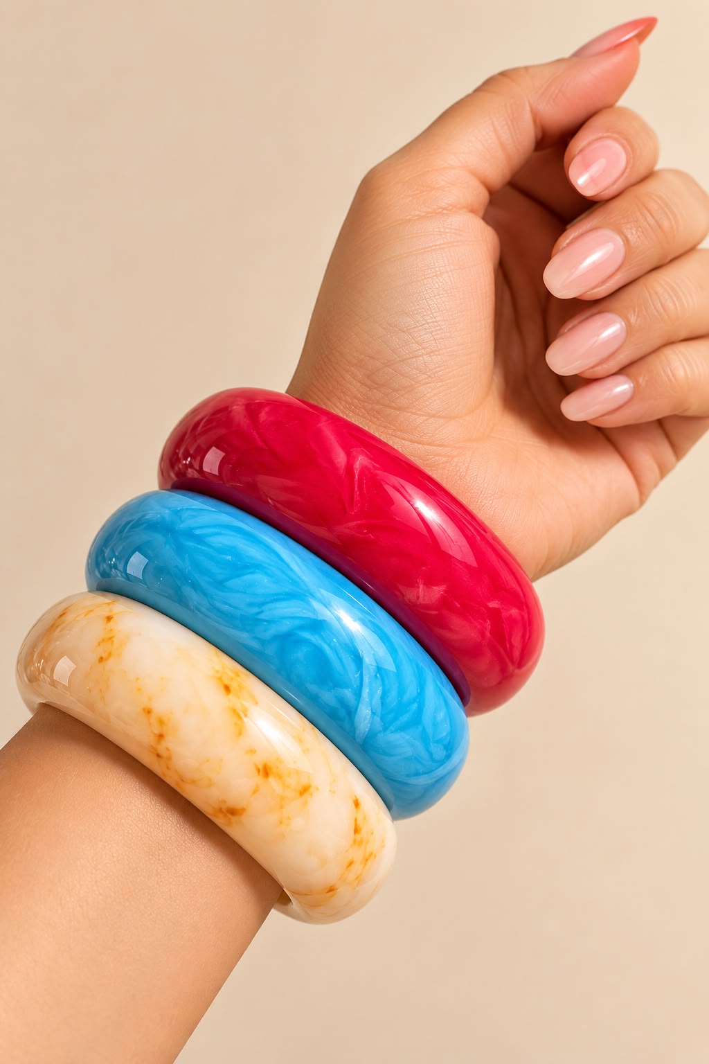 Pop Swirl Resin Bangles – Set of 3