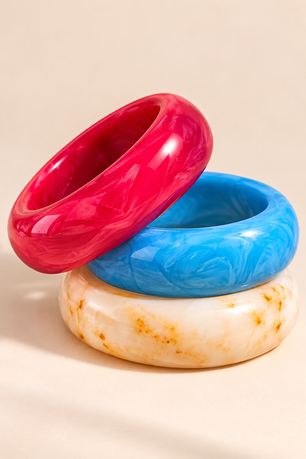 Pop Swirl Resin Bangles – Set of 3