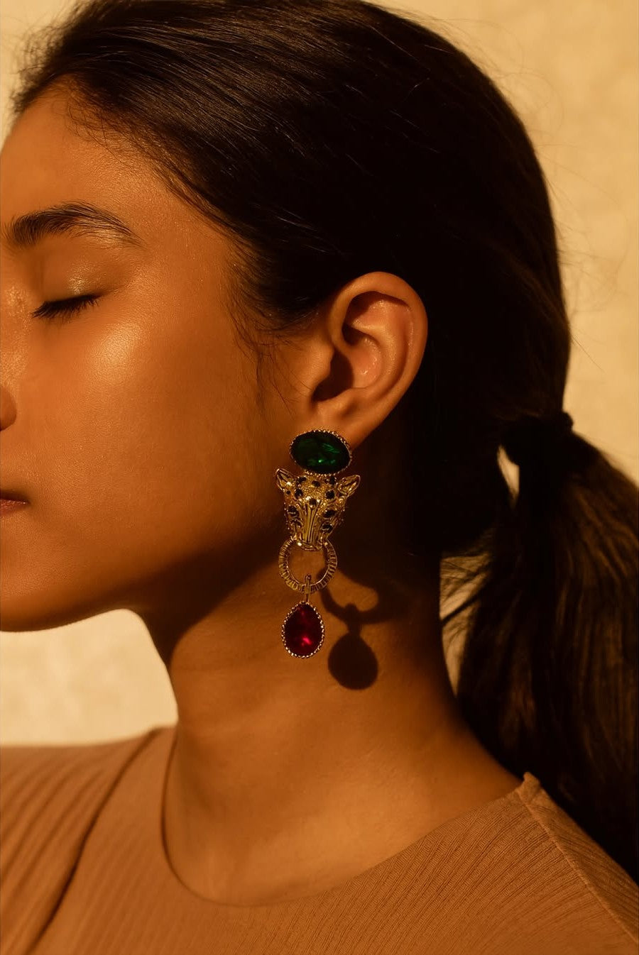 Regal Panther Drops Earrings