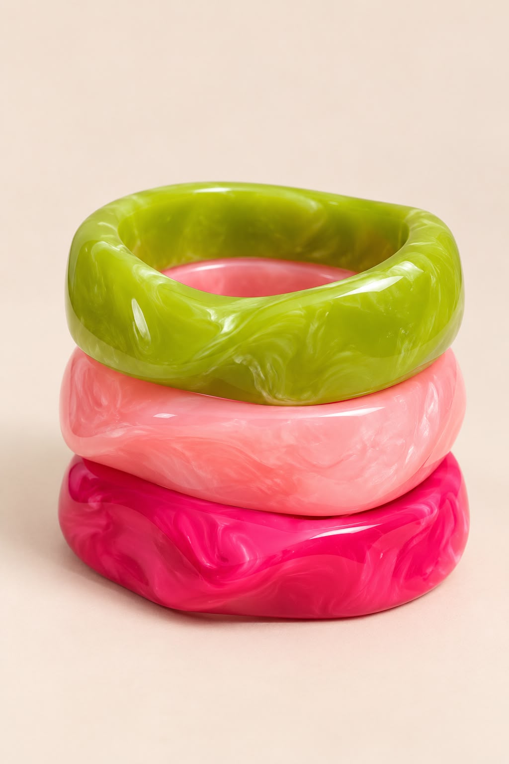 Candy Pop Resin Bangles- Set of 3