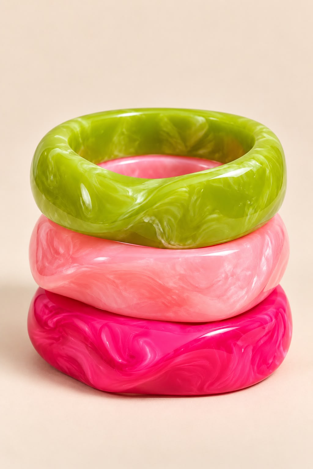 Candy Pop Resin Bangles- Set of 3
