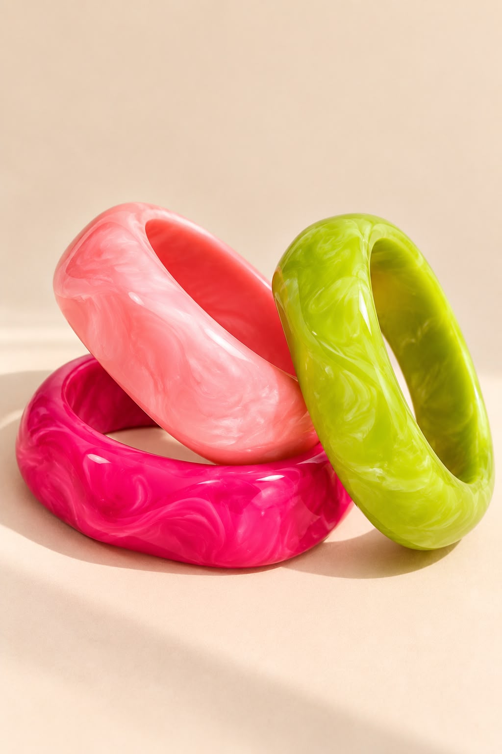 Candy Pop Resin Bangles- Set of 3
