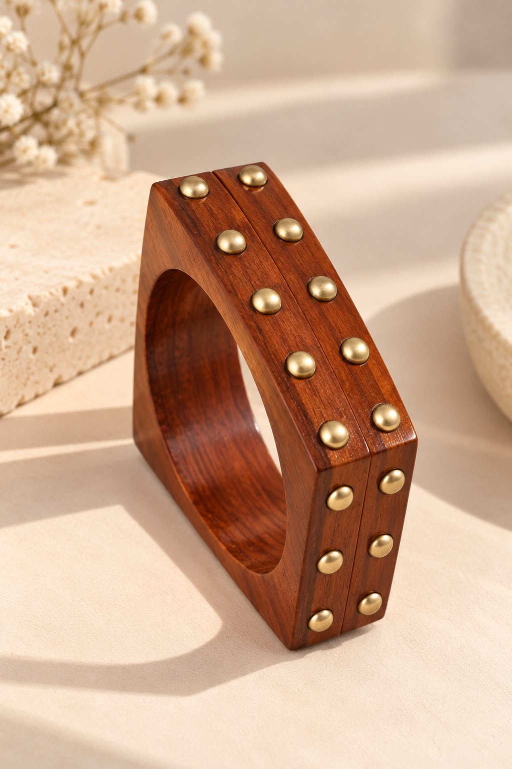 Studded Wooden Bangle