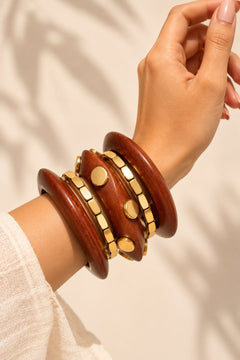Wooden Bangle Stack – Set of 5