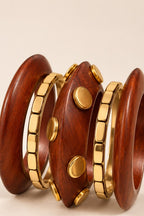 Wooden Bangle Stack – Set of 5