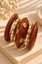 Wooden Bangle Stack – Set of 5