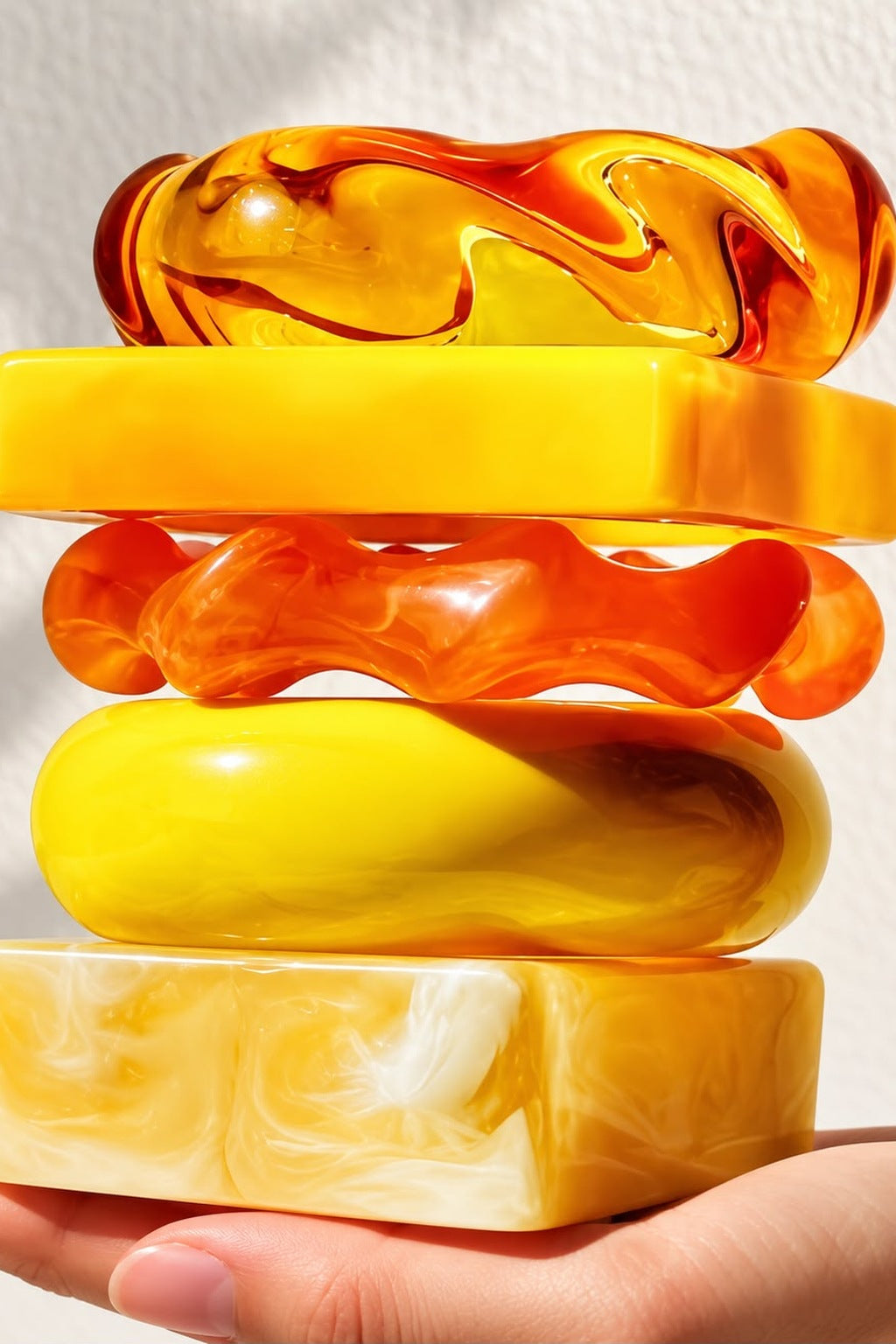 Mango Yellow Stack – Set of 5 Chunky Bangles