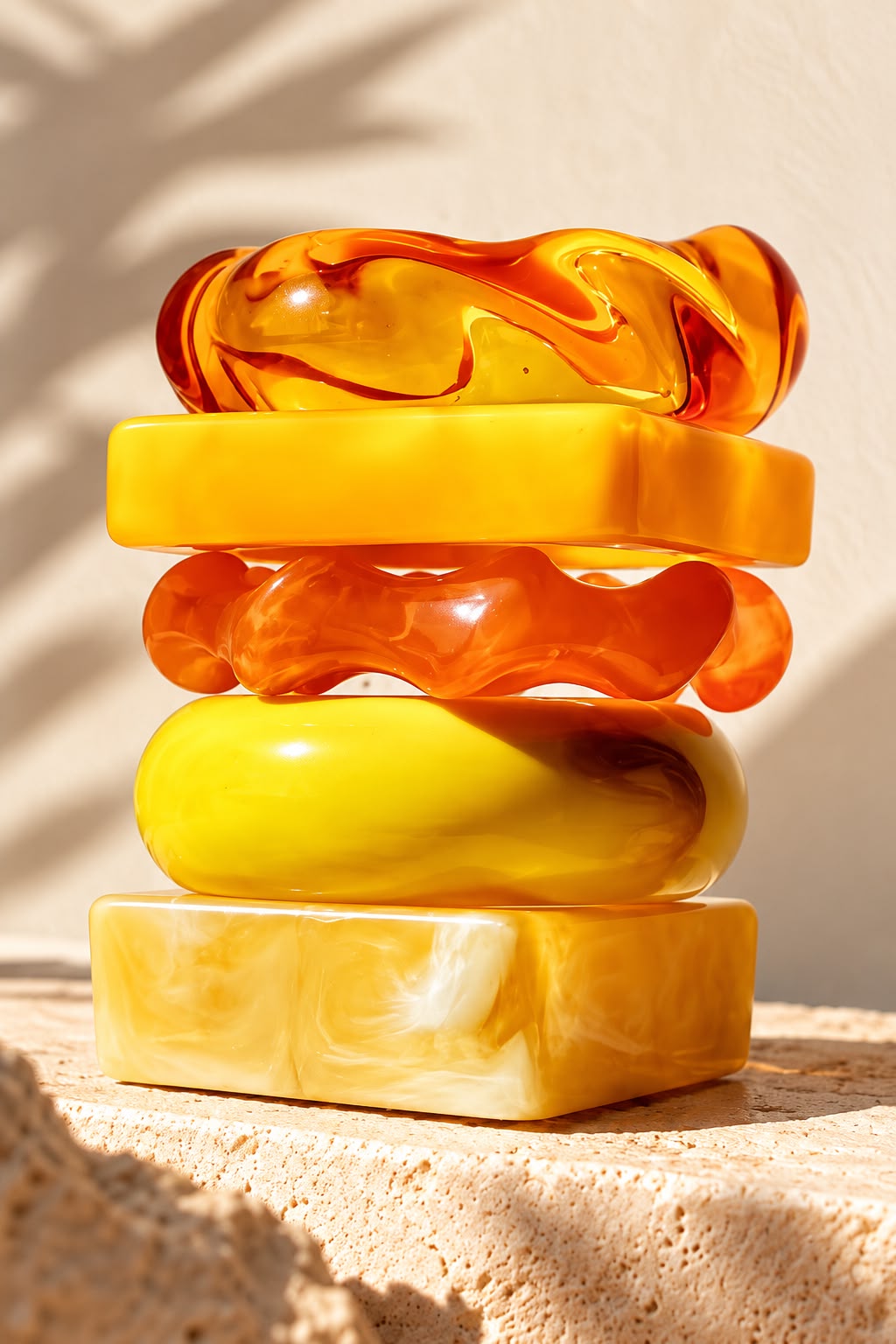 Mango Yellow Stack – Set of 5 Chunky Bangles