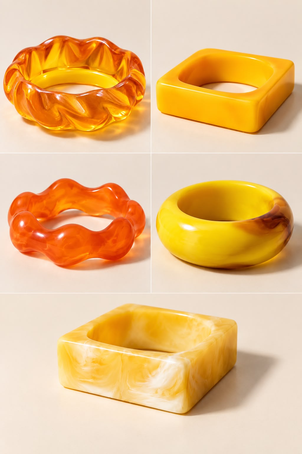 Mango Yellow Stack – Set of 5 Chunky Bangles