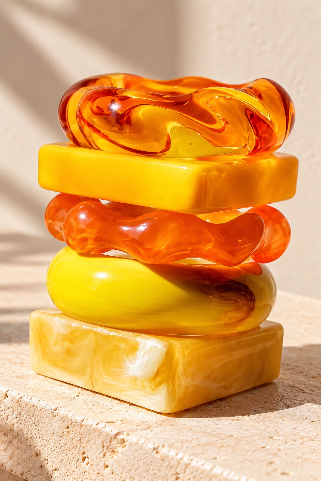 Mango Yellow Stack – Set of 5 Chunky Bangles