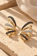 Flutter Fan Pavé Ear Cuff on stone