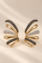 Flutter Fan Pavé Ear Cuff pair