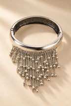 Shimmy Silver Fringe Bangle close-up