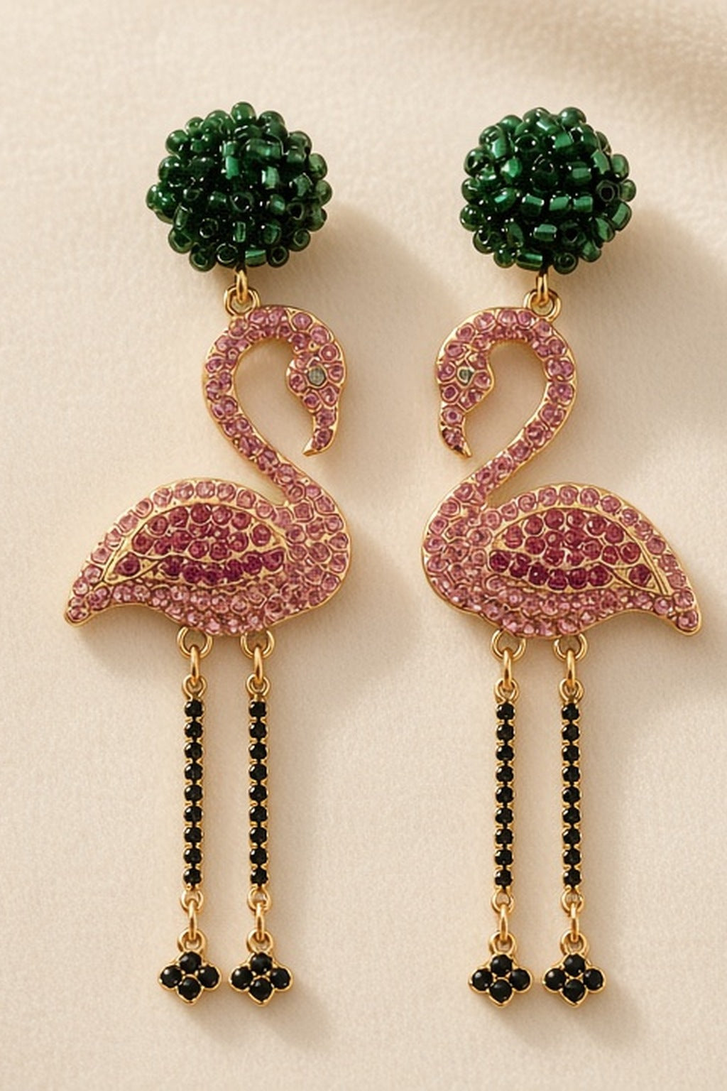 Flamingo Fiesta Earrings – pair close-up
