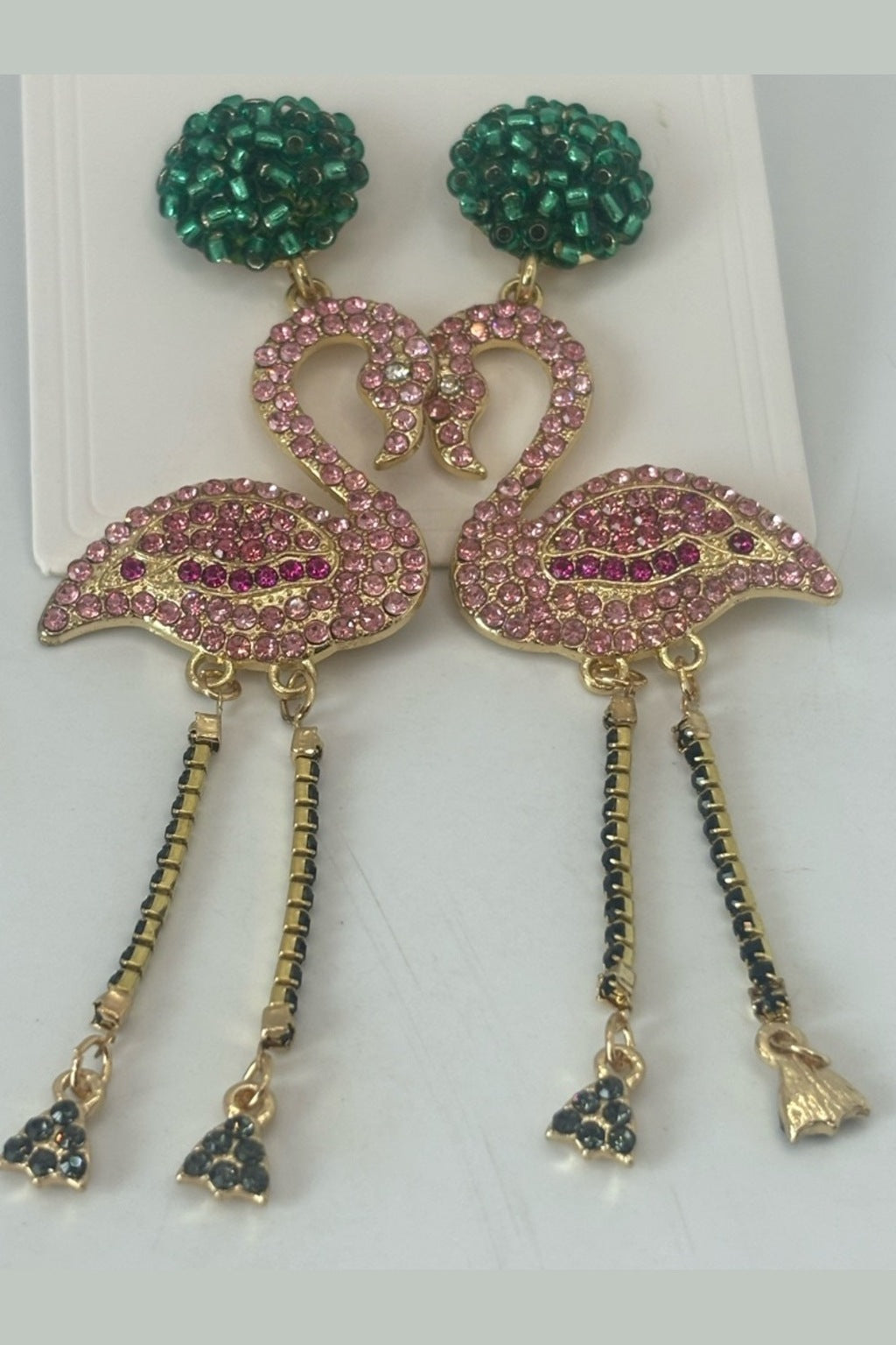 Flamingo Fiesta Earrings – front view